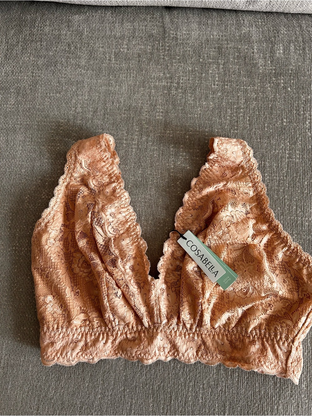 Cosabella Never Say Never M Ultra Curvy Plungie Bralette Beige